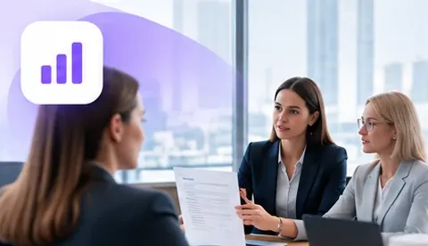 Réunion de travail entre trois personnes autour d'un document